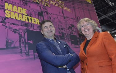 Siemens' CEO Juergen Maier and Donna Edwards from Made Smarter North West at the launch in Liverpool