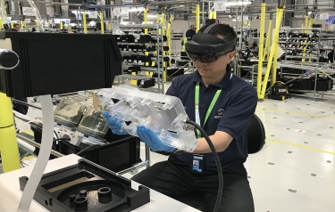 Airbus employees using VEC technology as part of the VentilatorChallengeUK consortium project