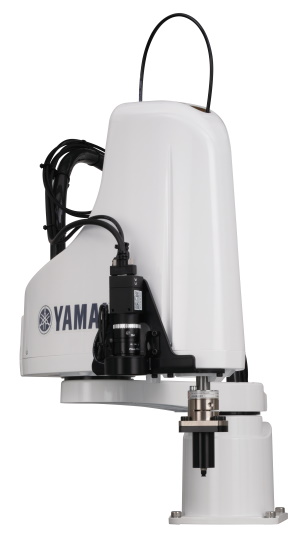 (Fig 2. SCARA robot fitted with camera for iVY2+ vision system) (Fig 2. SCARA robot fitted with camera for iVY2+ vision system)