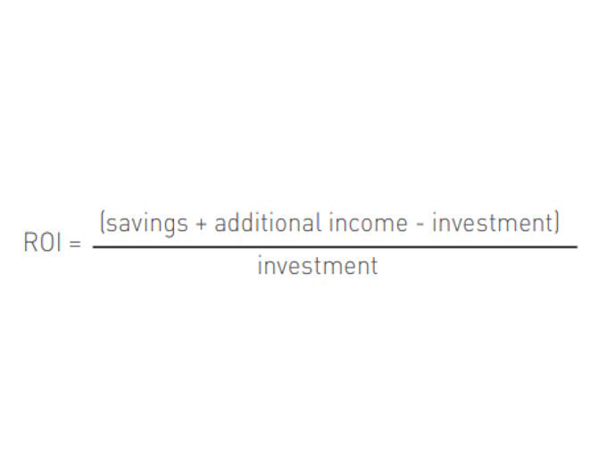 The formula for calculating ROI
