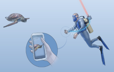 Scuba divers could send sea life shots in real time using an aquatic internet service. (© 2020 KAUST; Xavier Pita) Scuba divers could send sea life shots in real time using an aquatic internet service. (© 2020 KAUST; Xavier Pita)