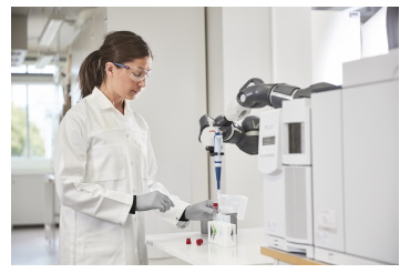 Robots are increasingly being used to help augment laboratory teams in medical and healthcare applications, handling repetitive tasks such as sampling and reducing exposure to harmful viruses and bacteria Robots are increasingly being used to help augment laboratory teams in medical and healthcare applications, handling repetitive tasks such as sampling and reducing exposure to harmful viruses and bacteria